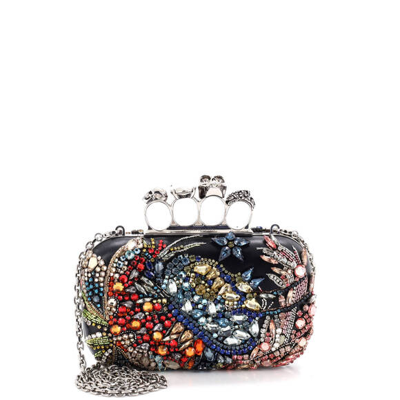 Alexander McQueen Handbags - Alexander McQueen Small Hieronymus Knuckle Box Clutch Embellished Leather